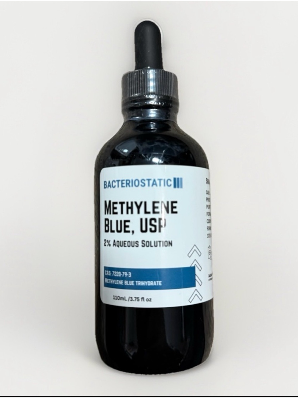 Bacteriostatic Methylene Blue 2% Aqueous Solution - Blue/Black Bottle
